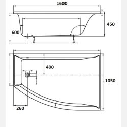 Vigga badekar i 2 varianter